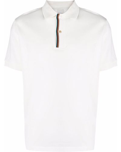Paul Smith Poloshirt mit Streifendetail - Weiß