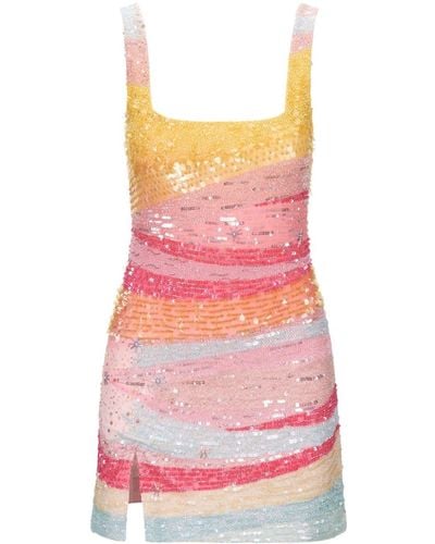 STAUD Le Sable Sequined Minidress - Pink