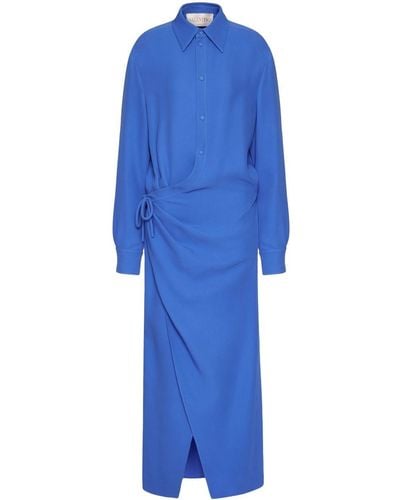 Valentino Garavani Robe-chemise en soie - Bleu