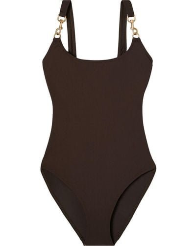 Tory Burch Clip Tank Swimsuit - Brown