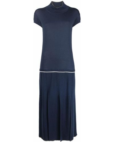 Marni Fine-knit Flared Dress - Blue