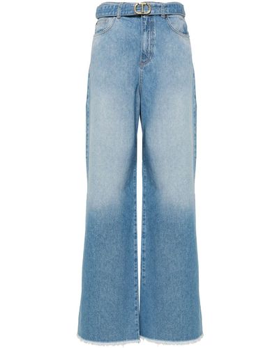 Twin Set Jeans Met Wijde Pijpen - Blauw