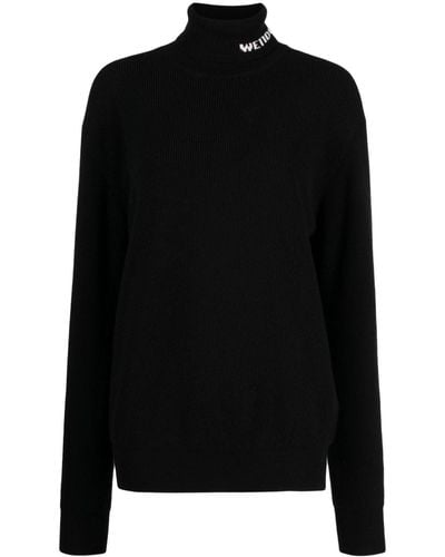 we11done Intarsia-knit Roll-neck Sweater - Black