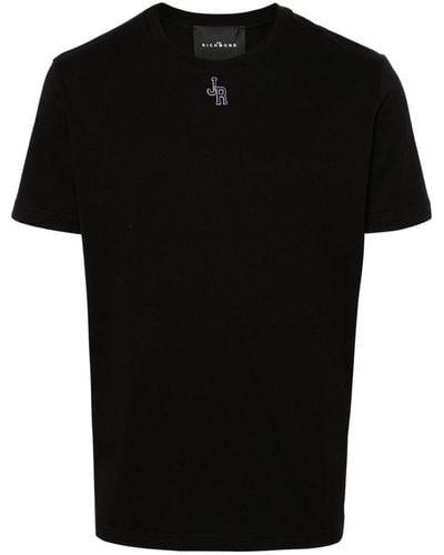 John Richmond Camiseta con logo bordado - Negro