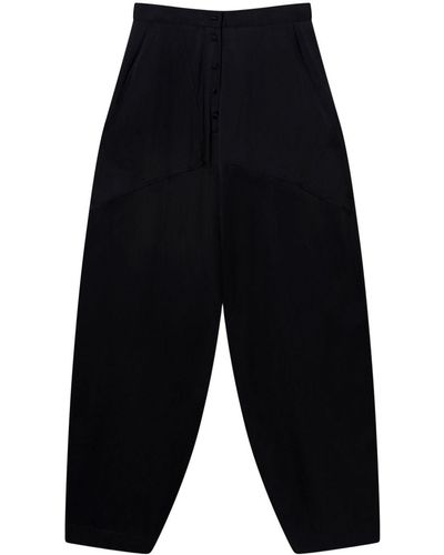 Stella McCartney Panelled Satin Tapered Trousers - Blue