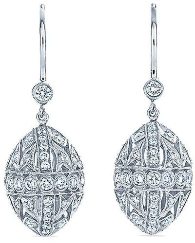 Kwiat Boucles d'oreilles pendantes Splendor en or blanc 18ct ornées de diamants - Métallisé