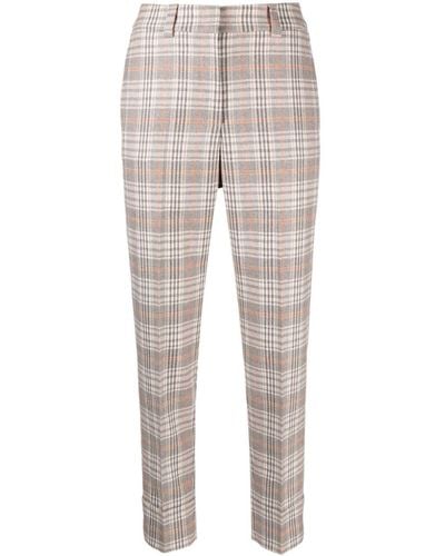 Peserico Pantaloni dritti con motivo tartan - Grigio