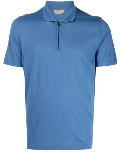 Corneliani ジップ ポロシャツ - ブルー