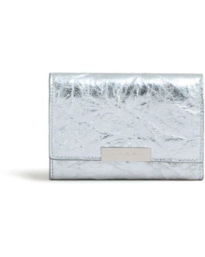 Marni Tri-fold Leather Wallet - White