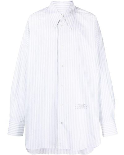 MM6 by Maison Martin Margiela Numbers-motif Long-line Shirt - White