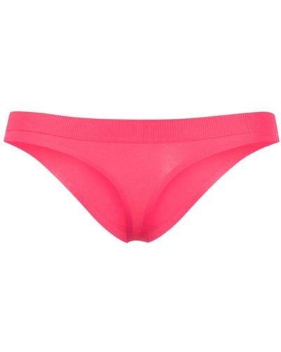 Calvin Klein Logo-embossed Elasticated-waist Thong - Pink