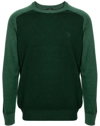 Etro Pullover mit Logo-Stickerei - Grün