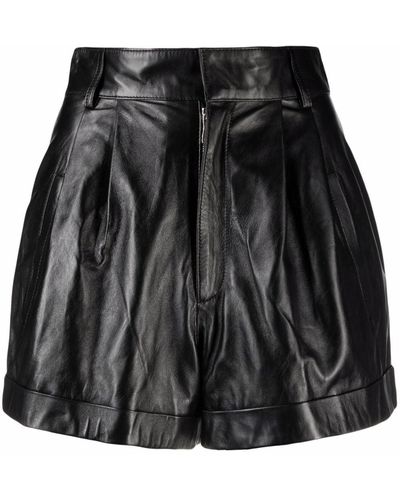 Manokhi Leren Shorts - Zwart