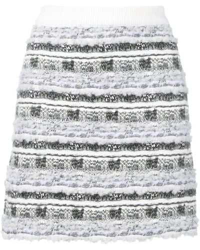 Thom Browne Check Tweed Yarn Miniskirt - Gray