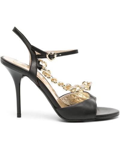 Love Moschino 110mm Chain-strap Leather Sandals - Black