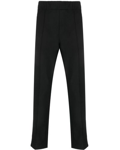Patrizia Pepe Elasticated-waistband Cotton Trousers - Black