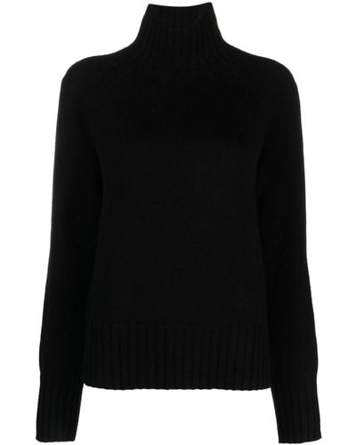 Max Mara Drop-shoulder Roll-neck Sweater - Black