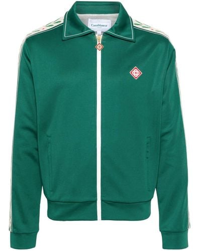 Casablancabrand Sweater Met Logopatch En Rits - Groen