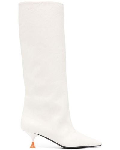 3Juin Leather sculped heel boots - Bianco