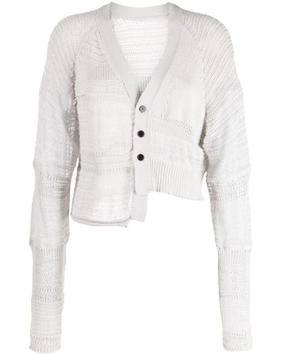 Y's Yohji Yamamoto Asymmetric-shape Knitted Cardigan - White