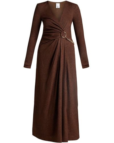 Acler Midi-jurk Met Schakelketting - Bruin