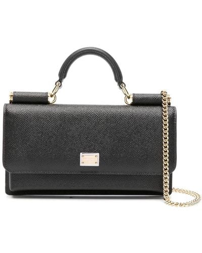 Dolce & Gabbana Sicily Mini Clutch Bag - Women's - Calf Leather - Black