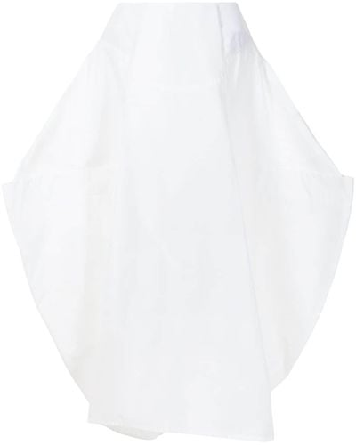 Enfold Draped-puff Cotton-blend Skirt - White