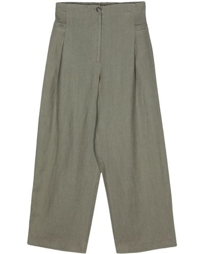 Bimba Y Lola Wide-leg Linen Trousers - Grey