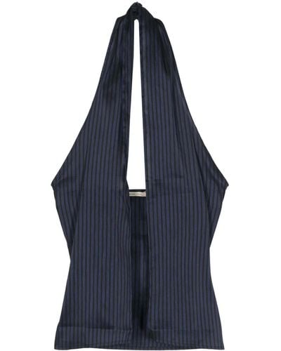 Paloma Wool Bego Striped Halterneck Top - Blue