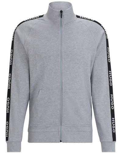 HUGO Sweatshirt mit Reißverschluss - Grau
