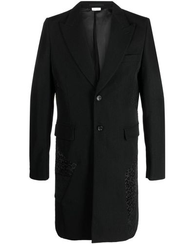 Comme des Garçons Mix-print Single-breasted Coat - Black