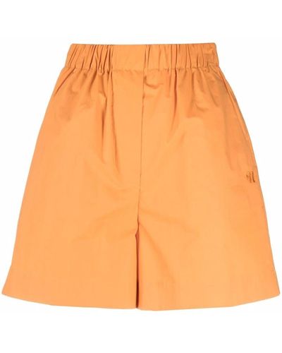 Nanushka Short en coton à taille élastiquée - Orange