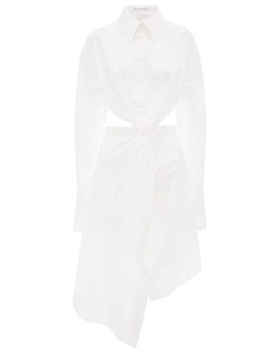 JW Anderson Twisted Cut-out Shirt Dress - White