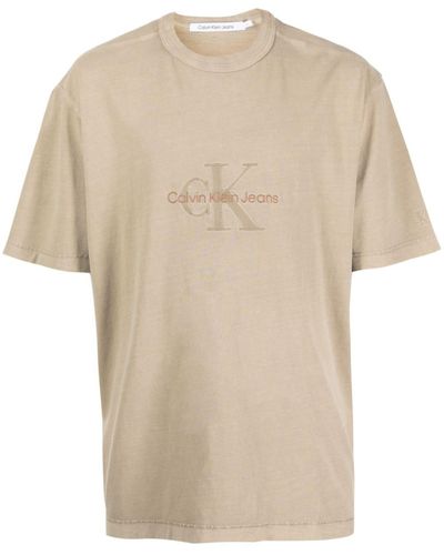 Calvin Klein Camiseta con logo bordado - Neutro