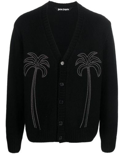 Palm Angels Milano Studded Cardigan - Black