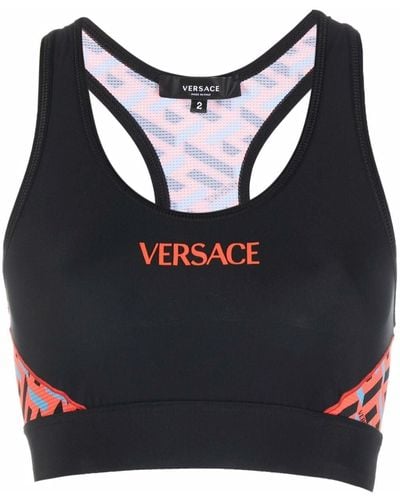 Versace ロゴ スポーツブラ - ブラック