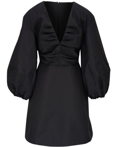 Carolina Herrera Puff-sleeve Silk Minidress - Black