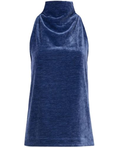 Proenza Schouler Top smanicato con scollo all'americana - Blu