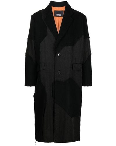Mostly Heard Rarely Seen Panelled Single-breasted Coat - Black
