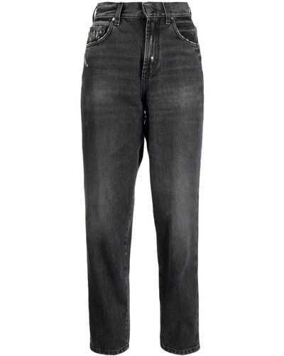 Lardini Jeans con effetto schiarito crop - Grigio