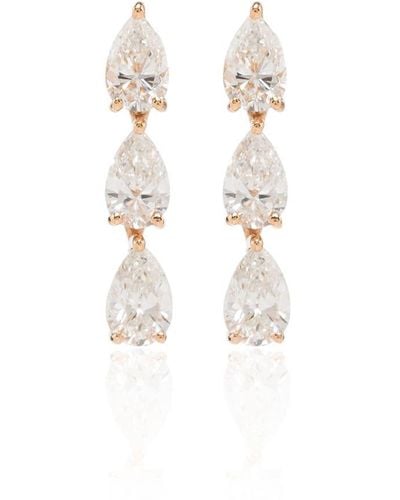 Anita Ko 18kt Rose Gold Pear Diamond Earrings - Multicolour