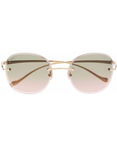 Cartier Round Frame Sunglasses - Metallic