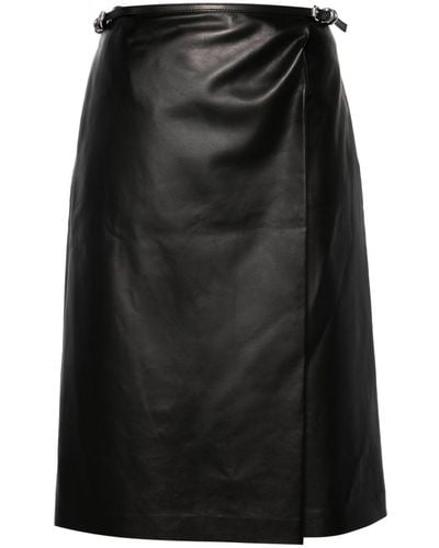 Givenchy Voyou Leather Wrap Skirt - Women's - Lamb Skin/viscose/polyester - Black