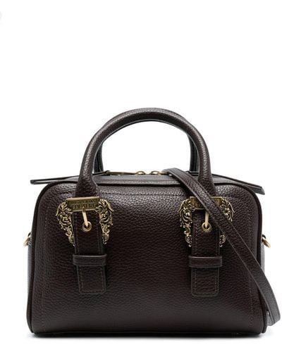 Versace Baroque-buckle Faux-leather Tote Bag - Black