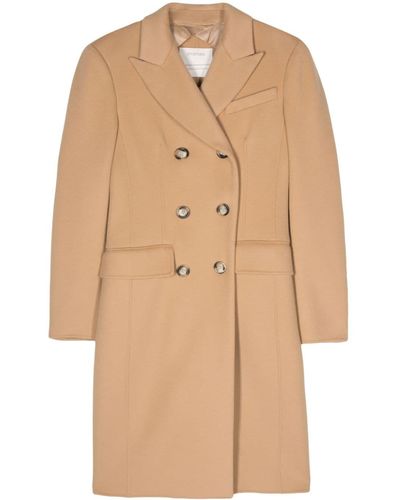 Sportmax Double-breasted Wool Coat - Natural