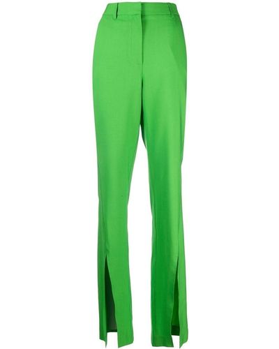 GIUSEPPE DI MORABITO Front-slit Wool-blend Pants - Green