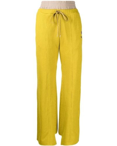 Maison Mihara Yasuhiro Logo-patch Flared Trousers - Yellow