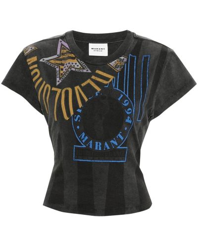 Isabel Marant Camiseta Zodya con logo estampado - Negro