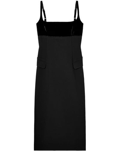 Tory Burch Crepe Slip Midi Dress - Black