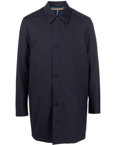Paul Smith Classic-collar Cotton Trench-coat - Blue